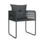 vidaXL Set Mobili da Pranzo per Giardino 3 pz Nero vidaXL Set Mobili da Pranzo per Giardino 3 pz Nero