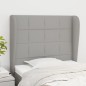 Testiera ad Orecchio Grigio Chiaro 83x23x118/128 cm in Tessuto Testiera ad Orecchio Grigio Chiaro 83x23x118/128 cm in Tessuto