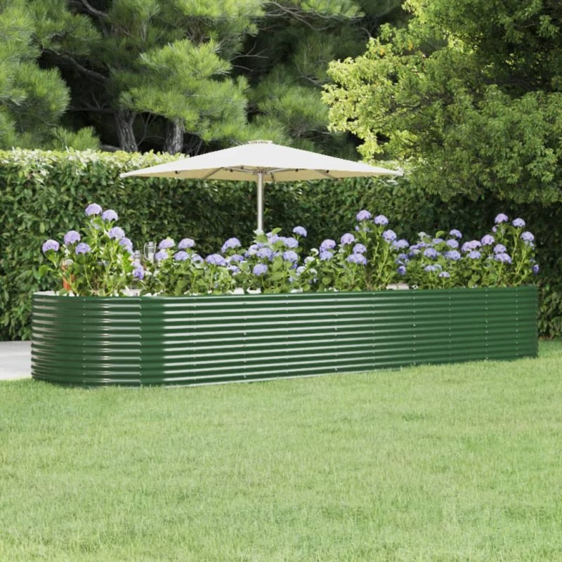 vidaXL Letto Giardino Acciaio Verniciato Polvere 447x140x68 cm Verde vidaXL Letto Giardino Acciaio Verniciato Polvere 447x140x68 cm Verde