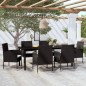 idaXL Set Mobili da Pranzo per Giardino 7 pz Nero idaXL Set Mobili da Pranzo per Giardino 7 pz Nero