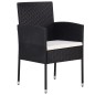 idaXL Set Mobili da Pranzo per Giardino 7 pz Nero idaXL Set Mobili da Pranzo per Giardino 7 pz Nero