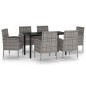 vidaXL Set Mobili da Pranzo per Giardino 7 pz Antracite