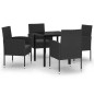 vidaXL Set Mobili da Pranzo per Giardino 5 pz Nero vidaXL Set Mobili da Pranzo per Giardino 5 pz Nero