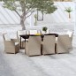 vidaXL Set Mobili da Pranzo per Giardino 9 pz Marrone vidaXL Set Mobili da Pranzo per Giardino 9 pz Marrone