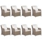 vidaXL Set Mobili da Pranzo per Giardino 9 pz Marrone vidaXL Set Mobili da Pranzo per Giardino 9 pz Marrone