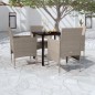 vidaXL Set da Pranzo da Giardino 5 pz con Cuscini Beige e Nero vidaXL Set da Pranzo da Giardino 5 pz con Cuscini Beige e Nero