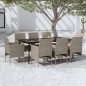 vidaXL Set da Pranzo da Giardino con Cuscini 9 pz in Beige e Nero vidaXL Set da Pranzo da Giardino con Cuscini 9 pz in Beige e Nero
