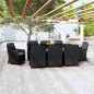 vidaXL Set Mobili da Pranzo da Giardino 9 pz con Cuscini Nero vidaXL Set Mobili da Pranzo da Giardino 9 pz con Cuscini Nero