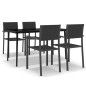 vidaXL Set da Pranzo da Giardino 5 pz Nero