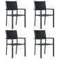 vidaXL Set da Pranzo da Giardino 5 pz Nero