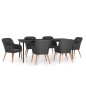 vidaXL Set Mobili da Pranzo per Giardino 7 pz con Cuscini Nero vidaXL Set Mobili da Pranzo per Giardino 7 pz con Cuscini Nero