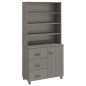 vidaXL Credenza HAMAR in Legno Massello di Pino Grigio Chiaro vidaXL Credenza HAMAR in Legno Massello di Pino Grigio Chiaro