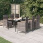 vidaXL Set Mobili da Pranzo da Giardino 7 pz con Cuscini Grigio vidaXL Set Mobili da Pranzo da Giardino 7 pz con Cuscini Grigio