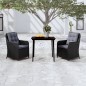 vidaXL Set Mobili da Pranzo per Giardino 3 pz Nero