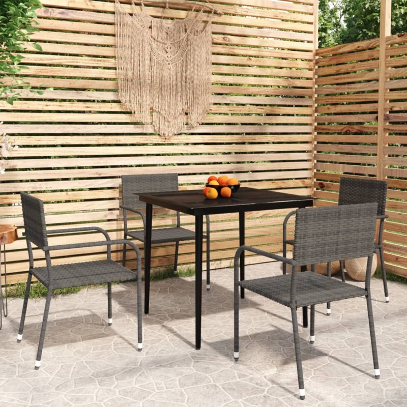 vidaXL Set Mobili da Pranzo da Giardino 5 pz Grigio vidaXL Set Mobili da Pranzo da Giardino 5 pz Grigio