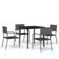 vidaXL Set Mobili da Pranzo da Giardino 5 pz Grigio vidaXL Set Mobili da Pranzo da Giardino 5 pz Grigio