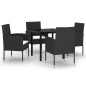 vidaXL Set Mobili da Pranzo per Giardino 5 pz Nero vidaXL Set Mobili da Pranzo per Giardino 5 pz Nero