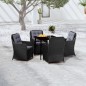 vidaXL Set Mobili da Pranzo per Giardino 5 pz Nero vidaXL Set Mobili da Pranzo per Giardino 5 pz Nero