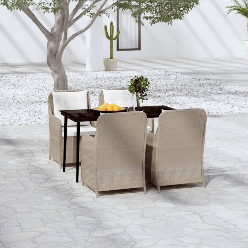 vidaXL Set Mobili da Pranzo per Giardino 5 pz Marrone vidaXL Set Mobili da Pranzo per Giardino 5 pz Marrone