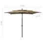 Ombrellone a 3 Livelli con Palo in Alluminio Talpa 2,5x2,5 m Ombrellone a 3 Livelli con Palo in Alluminio Talpa 2,5x2,5 m