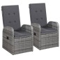Set Mobili da Pranzo per Giardino 3 pz con Cuscini Grigio Set Mobili da Pranzo per Giardino 3 pz con Cuscini Grigio