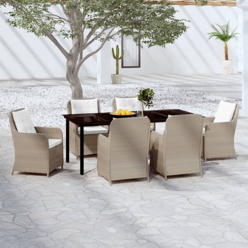 Set Mobili da Pranzo per Giardino 7 pz Marrone Set Mobili da Pranzo per Giardino 7 pz Marrone