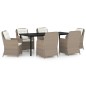 Set Mobili da Pranzo per Giardino 7 pz Marrone Set Mobili da Pranzo per Giardino 7 pz Marrone