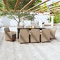 Set Mobili da Pranzo da Giardino 9 pz con Cuscini Marrone Set Mobili da Pranzo da Giardino 9 pz con Cuscini Marrone