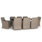 Set Mobili da Pranzo da Giardino 9 pz con Cuscini Marrone Set Mobili da Pranzo da Giardino 9 pz con Cuscini Marrone