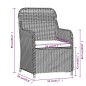 Set Mobili da Pranzo da Giardino 9 pz con Cuscini Marrone Set Mobili da Pranzo da Giardino 9 pz con Cuscini Marrone