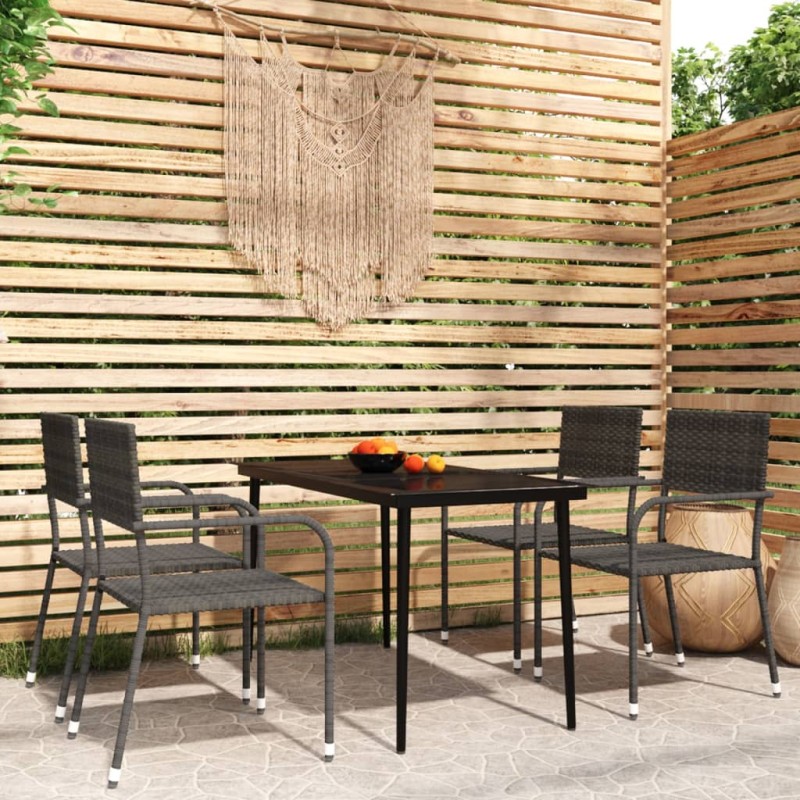 vidaXL Set Mobili da Pranzo da Giardino 5 pz Grigio vidaXL Set Mobili da Pranzo da Giardino 5 pz Grigio