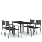 vidaXL Set Mobili da Pranzo da Giardino 5 pz Grigio vidaXL Set Mobili da Pranzo da Giardino 5 pz Grigio