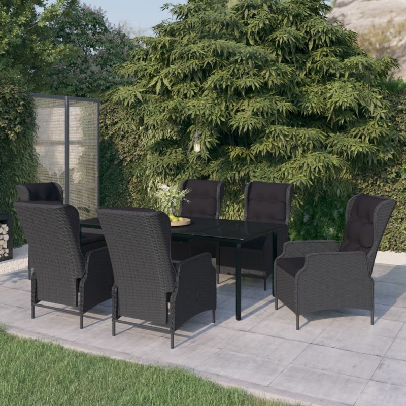 Set Mobili da Pranzo per Giardino 7 pz Grigio Scuro Set Mobili da Pranzo per Giardino 7 pz Grigio Scuro