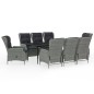 Set Mobili da Pranzo per Giardino 9 pz Grigio Chiaro Set Mobili da Pranzo per Giardino 9 pz Grigio Chiaro