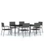 vidaXL Set Mobili da Pranzo da Giardino 7 pz Grigio vidaXL Set Mobili da Pranzo da Giardino 7 pz Grigio