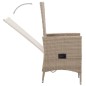 Set Mobili da Pranzo da Giardino 7 pz con Cuscini Beige