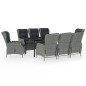 Set Mobili da Pranzo per Giardino 9 pz Grigio Chiaro Set Mobili da Pranzo per Giardino 9 pz Grigio Chiaro