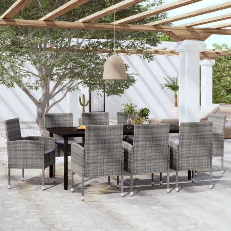 Set Mobili da Pranzo per Giardino 9 pz Antracite Set Mobili da Pranzo per Giardino 9 pz Antracite