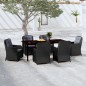 Set Mobili da Pranzo per Giardino 7 pz Nero Set Mobili da Pranzo per Giardino 7 pz Nero