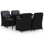 Set Mobili da Pranzo per Giardino 5 pz Nero Set Mobili da Pranzo per Giardino 5 pz Nero