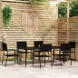 Set Mobili da Pranzo da Giardino 7 pz Nero Set Mobili da Pranzo da Giardino 7 pz Nero