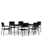 Set Mobili da Pranzo da Giardino 7 pz Nero Set Mobili da Pranzo da Giardino 7 pz Nero