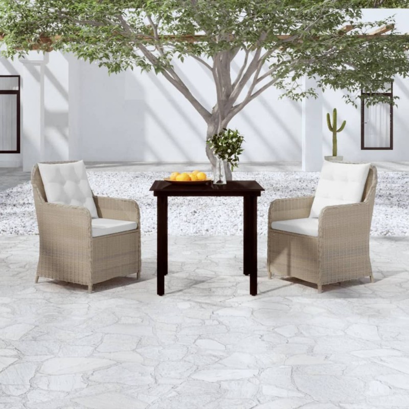 Set Mobili da Pranzo per Giardino 3 pz Marrone Set Mobili da Pranzo per Giardino 3 pz Marrone