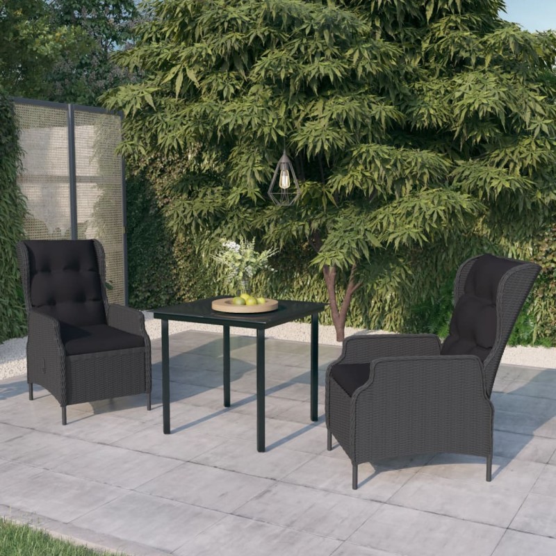 Set Mobili da Pranzo per Giardino 3 pz Grigio Scuro Set Mobili da Pranzo per Giardino 3 pz Grigio Scuro