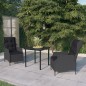 Set Mobili da Pranzo per Giardino 3 pz Grigio Scuro Set Mobili da Pranzo per Giardino 3 pz Grigio Scuro