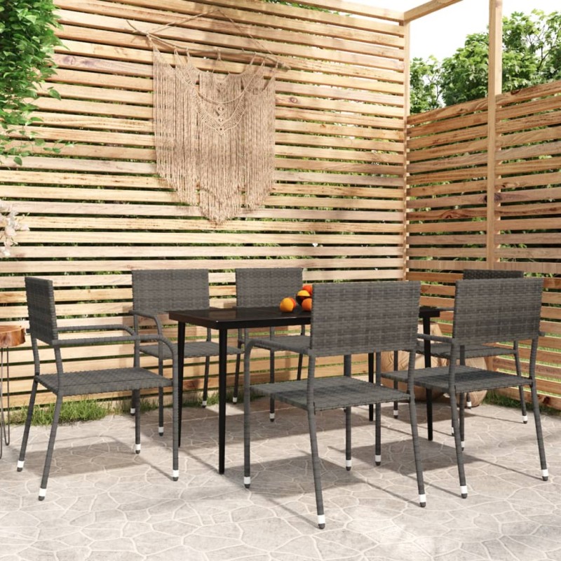 Set Mobili da Pranzo da Giardino 7 pz Grigio Set Mobili da Pranzo da Giardino 7 pz Grigio