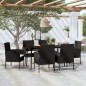 idaXL Set Mobili da Pranzo per Giardino 7 pz Nero idaXL Set Mobili da Pranzo per Giardino 7 pz Nero