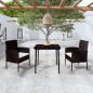 Set Mobili da Pranzo per Giardino 3 pz Nero Set Mobili da Pranzo per Giardino 3 pz Nero