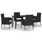 Set Mobili da Pranzo per Giardino 5 pz Nero Set Mobili da Pranzo per Giardino 5 pz Nero