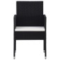 Set Mobili da Pranzo per Giardino 5 pz Nero Set Mobili da Pranzo per Giardino 5 pz Nero
